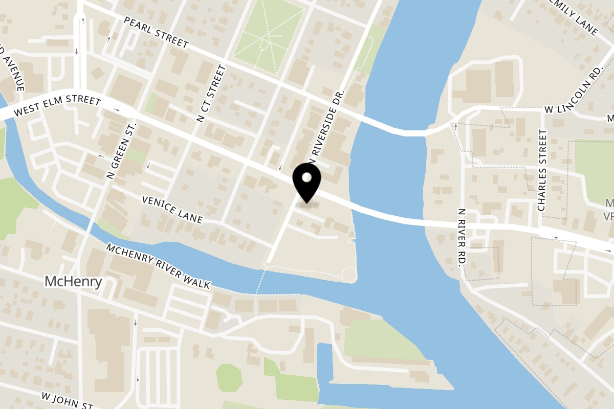 Map showing the location of Windhill McHenry on 3307 W Elm St in McHenry
